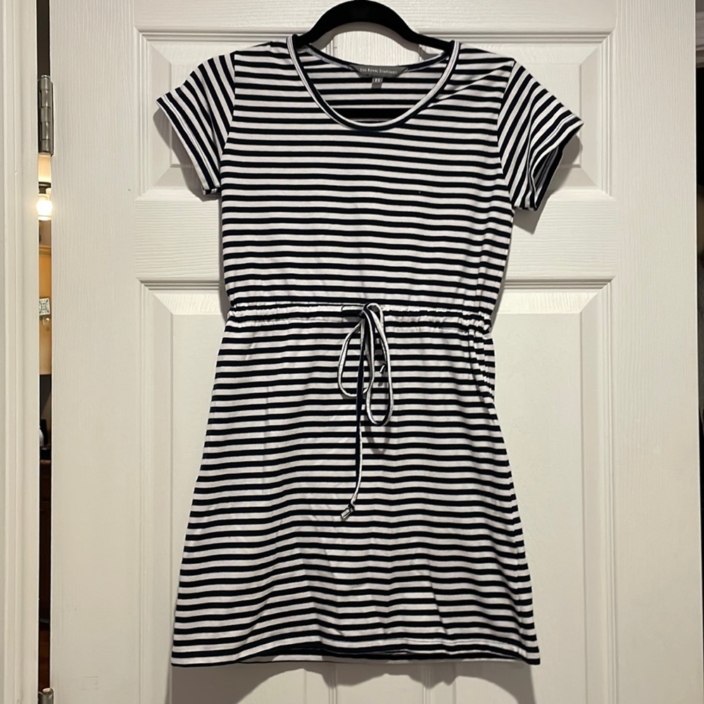 Cute striped tee dress with drawstring